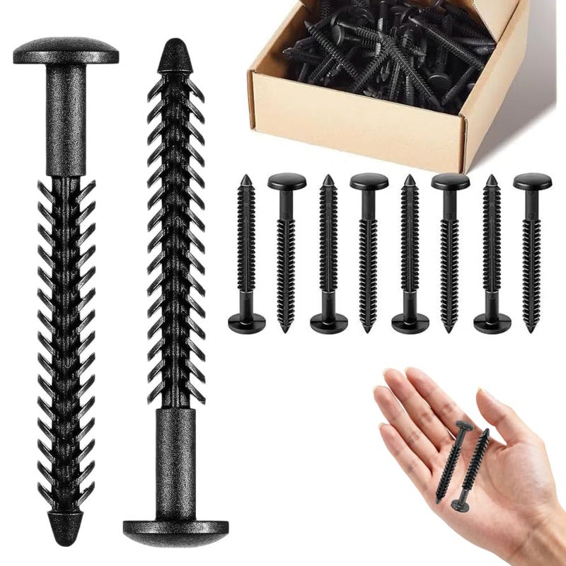 Laoha 42Pcs 3 Inch Black Vinyl Shutter Fasteners, Heavy Duty Universal Window Shutter Anchors Lok Pegs with Spikes for Panels on Brick Siding Stucco - Image 1